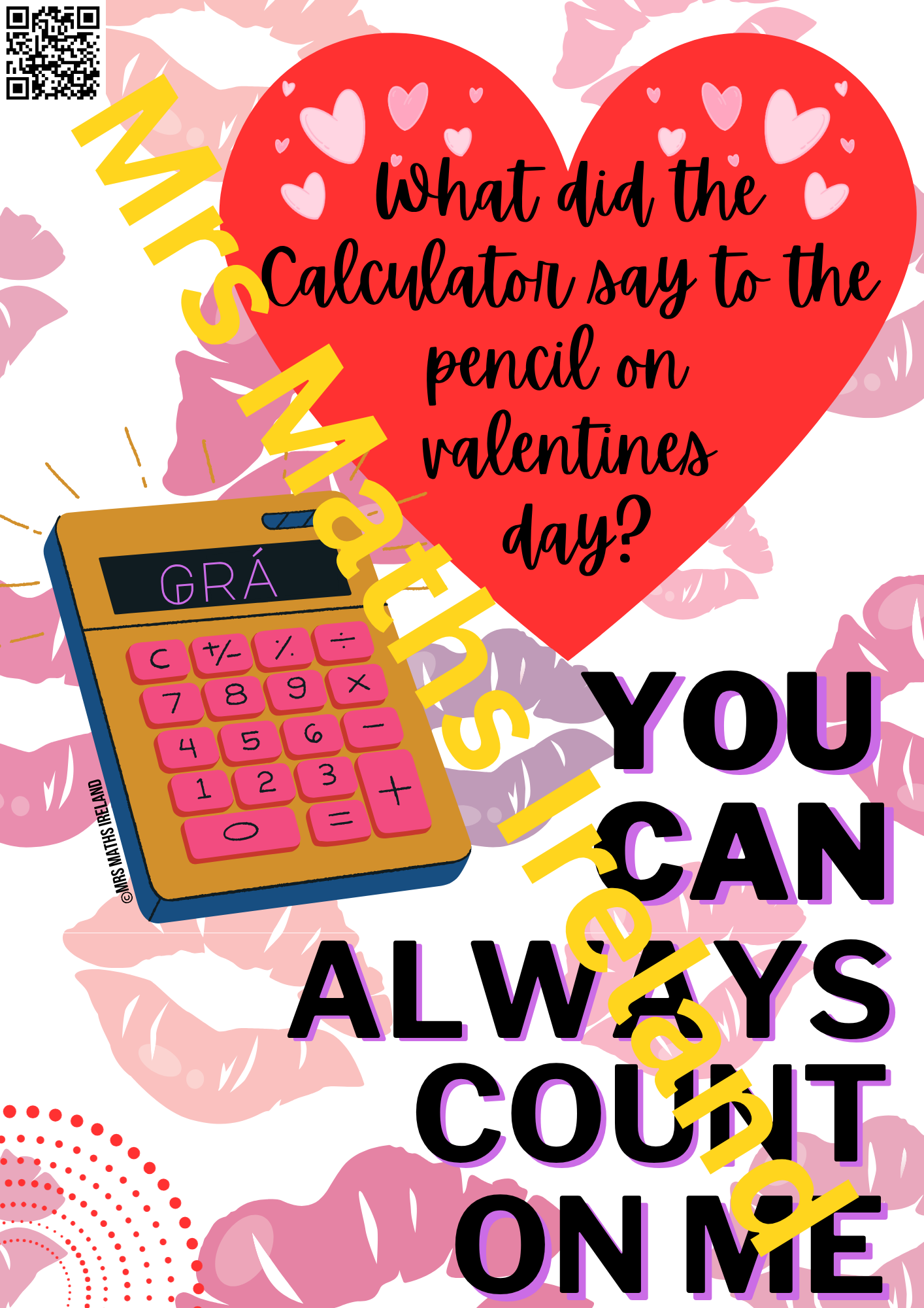 Maths Poster -Valentines Maths Poster - Classroom Décor - Physical Product