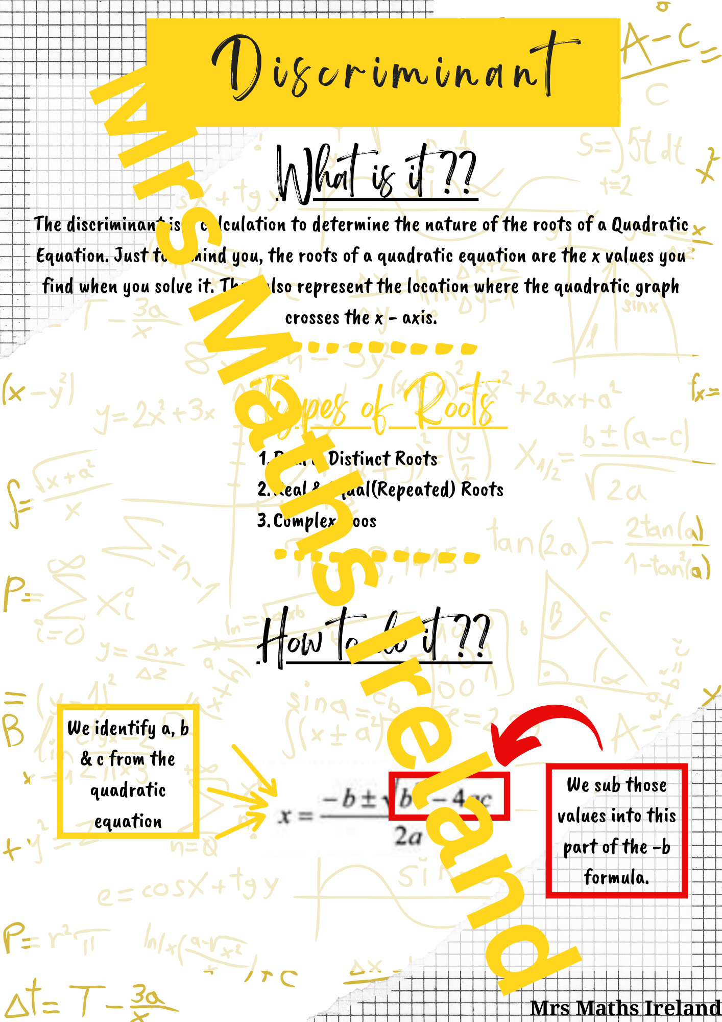 Discriminant "Quick Notes" - LCHL