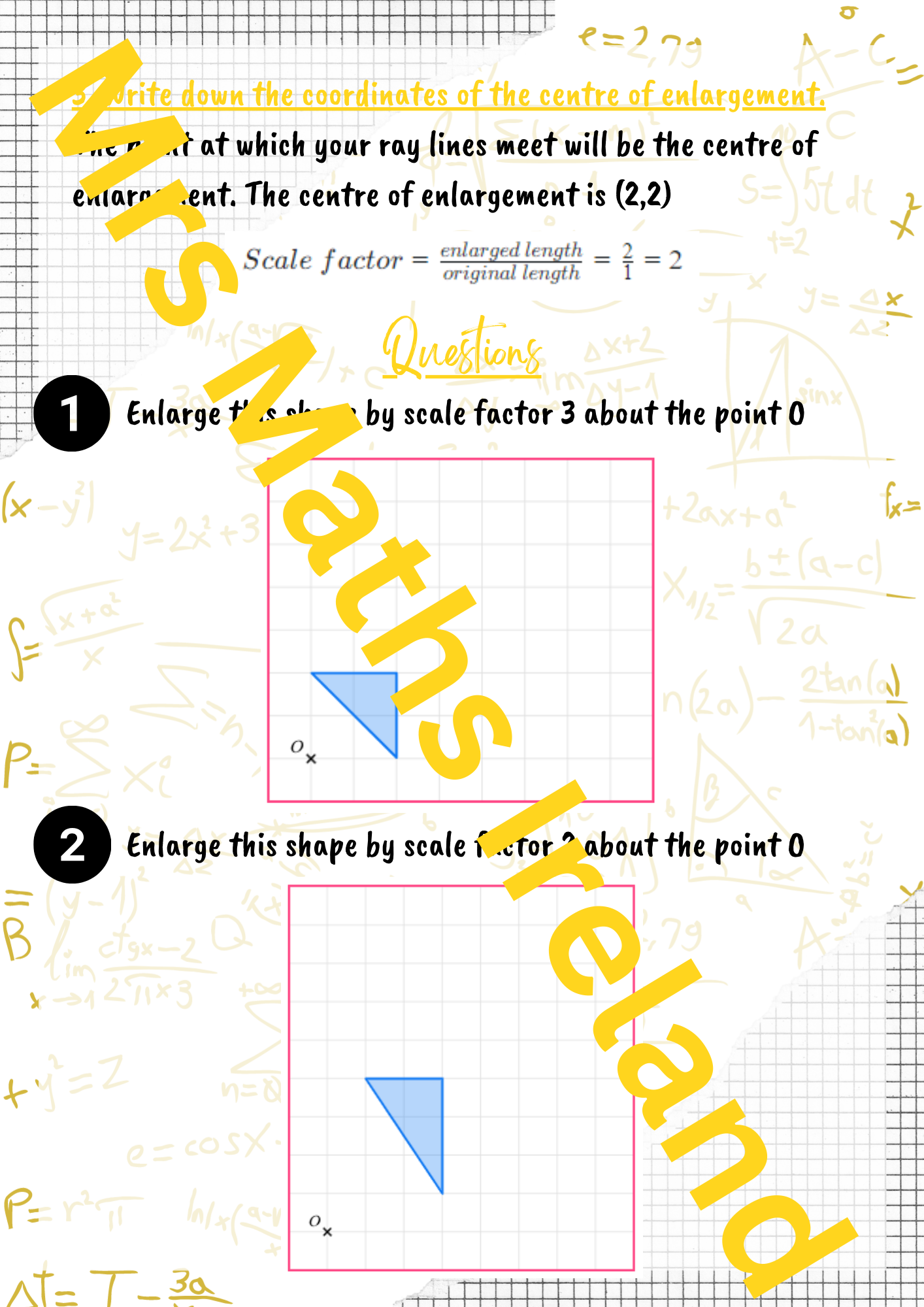 Enlargements - Geometry LCOL & LCHL - "Quick Notes"
