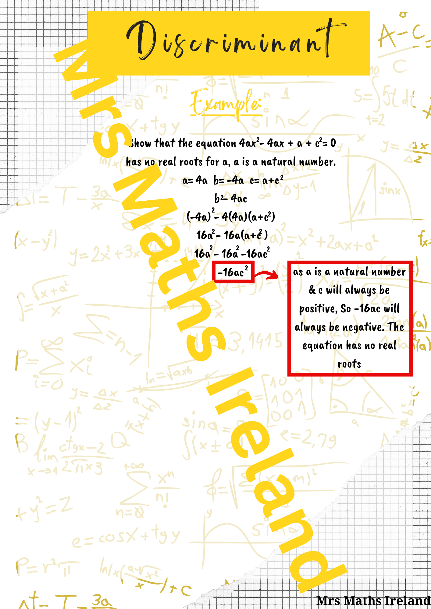 Discriminant "Quick Notes" - LCHL