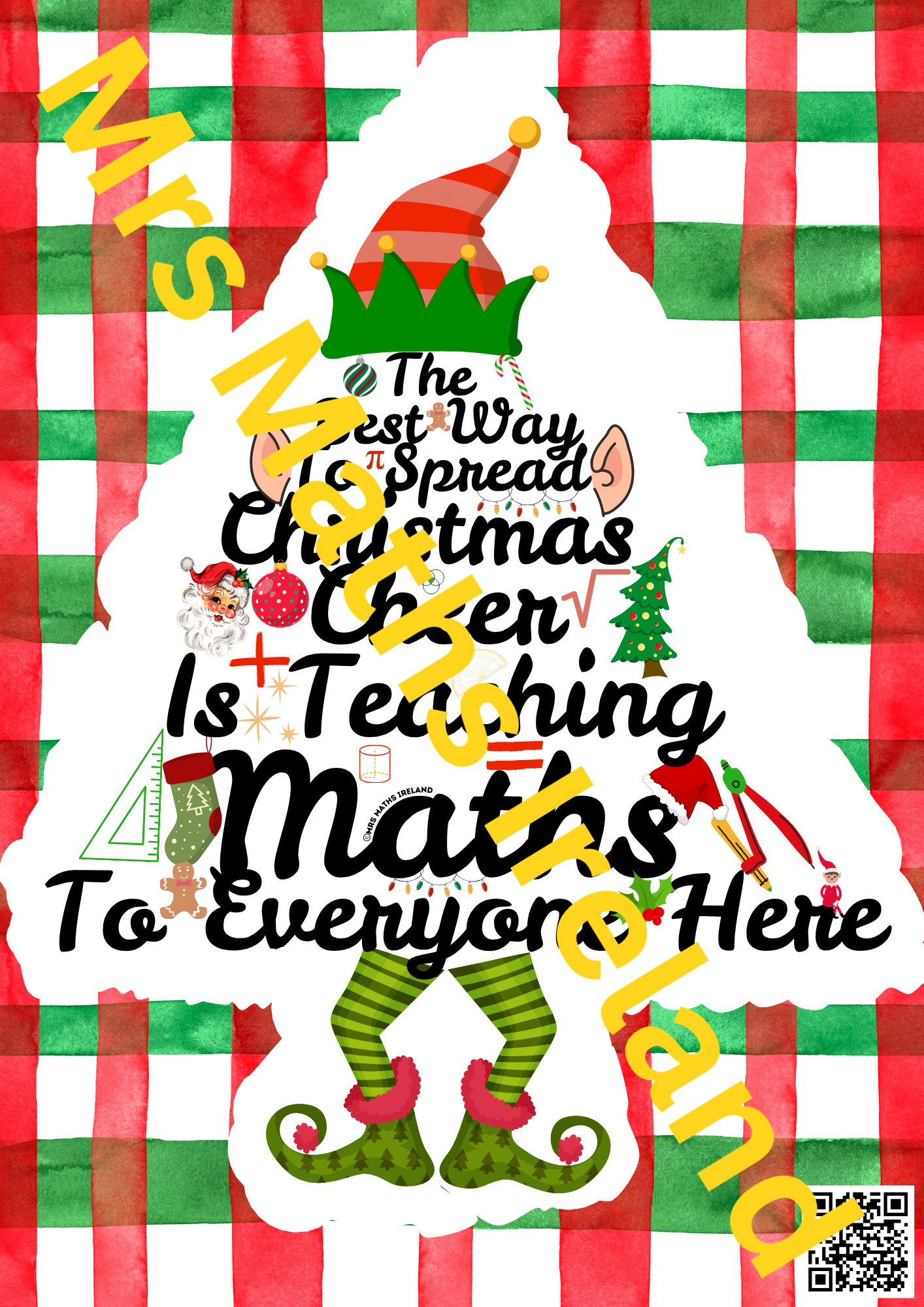 Maths Poster - Christmas Maths Classroom Poster - Christmas Cheer Elf Poster - Physical Product