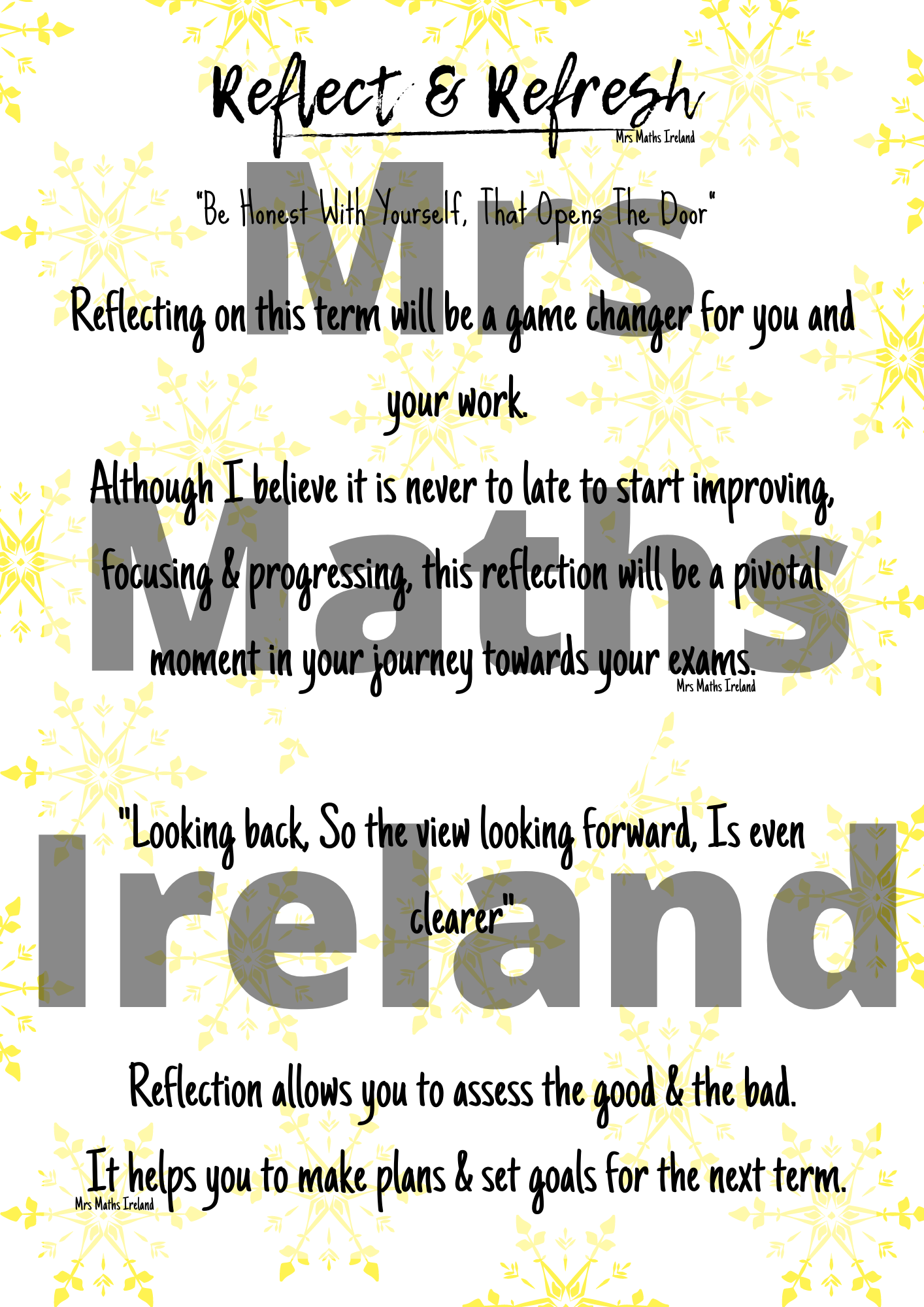 Reflect & Refresh Worksheet