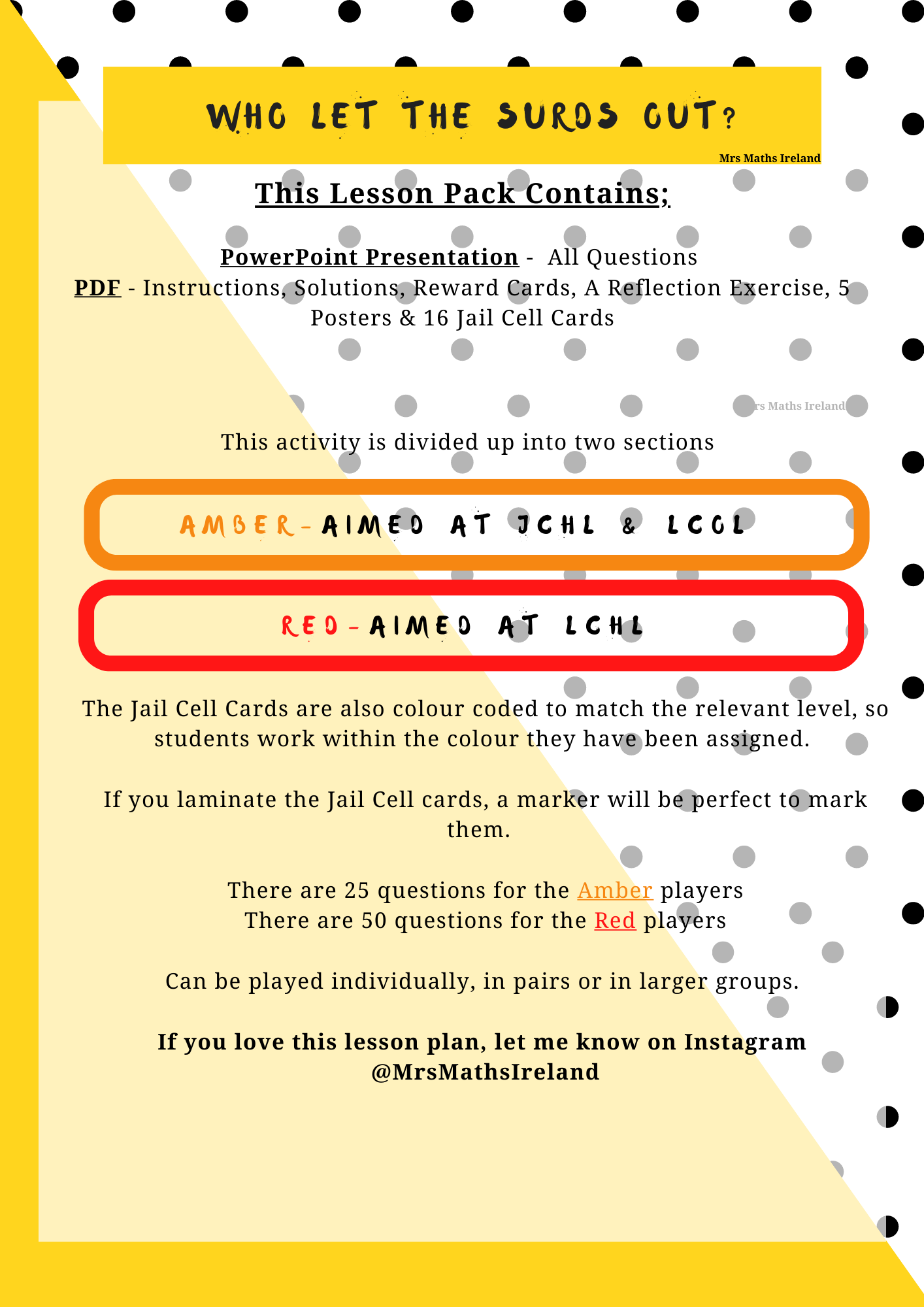 Who Let The Surds Out ?? Lesson Plan-JCHL - LCOL-LCHL - Pi Plan
