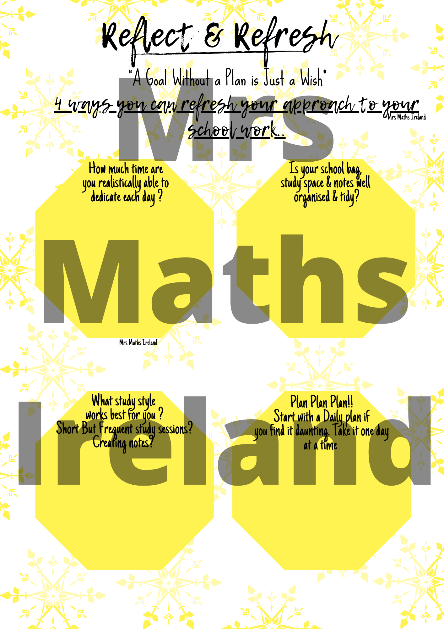 Reflect & Refresh Worksheet