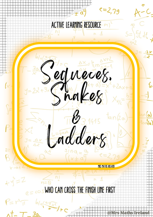 Sequences, Snakes & Ladders Teaching Activity - JCHL & LCOL- Digital Download