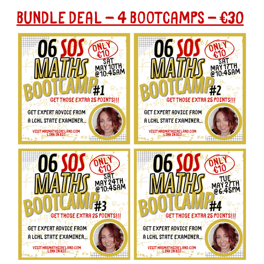 🔥 O6 SOS Bootcamp Bundle – 4 Ordinary Level Maths Sessions for Just €30! 🔥