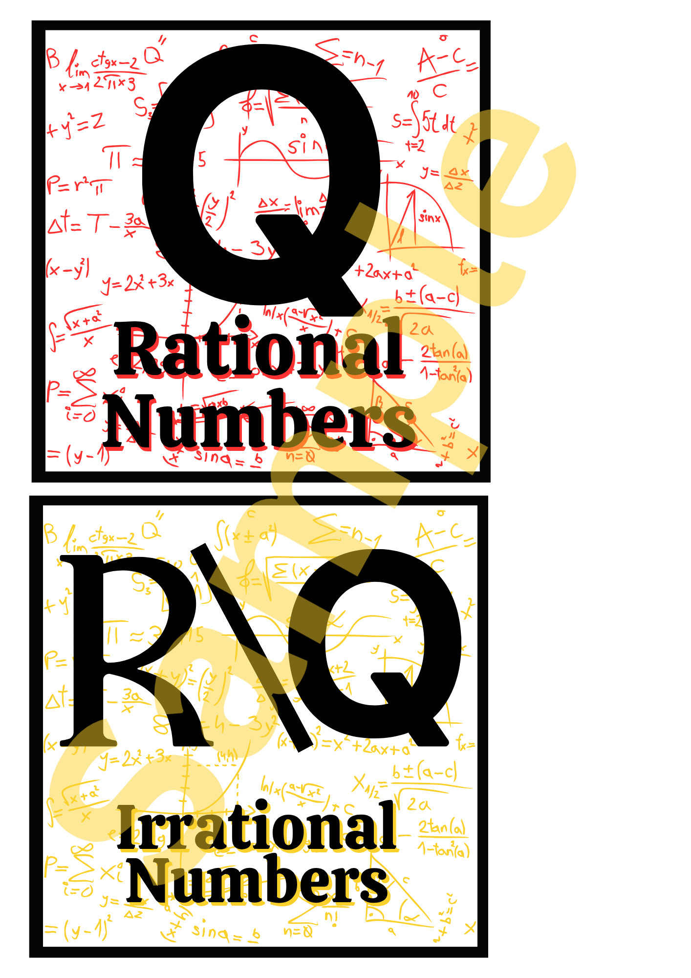 Maths Symbols Mini Poster Set – 20 Square Mathematics Classroom Prints