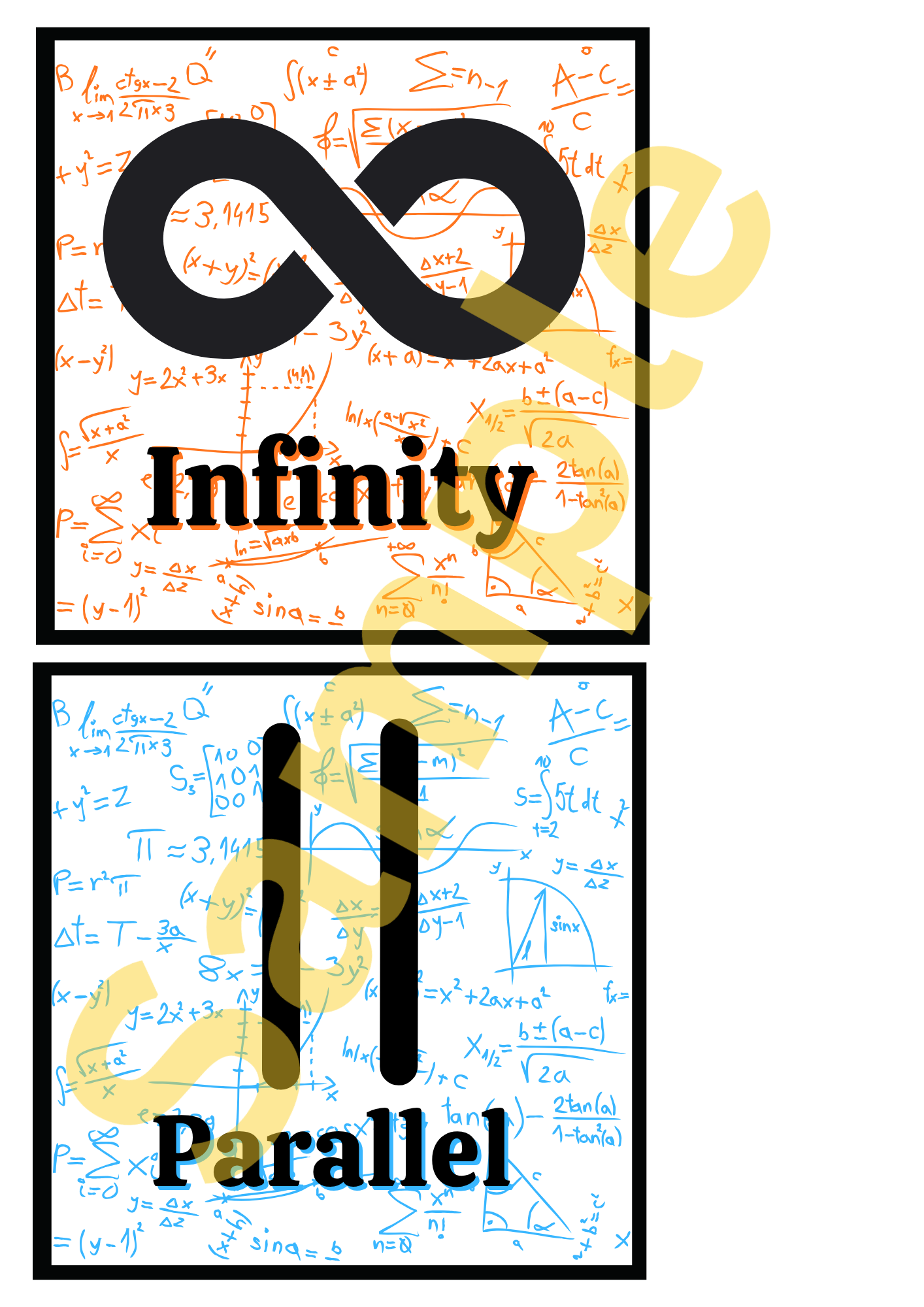 Maths Symbols Mini Poster Set – 20 Square Mathematics Classroom Prints
