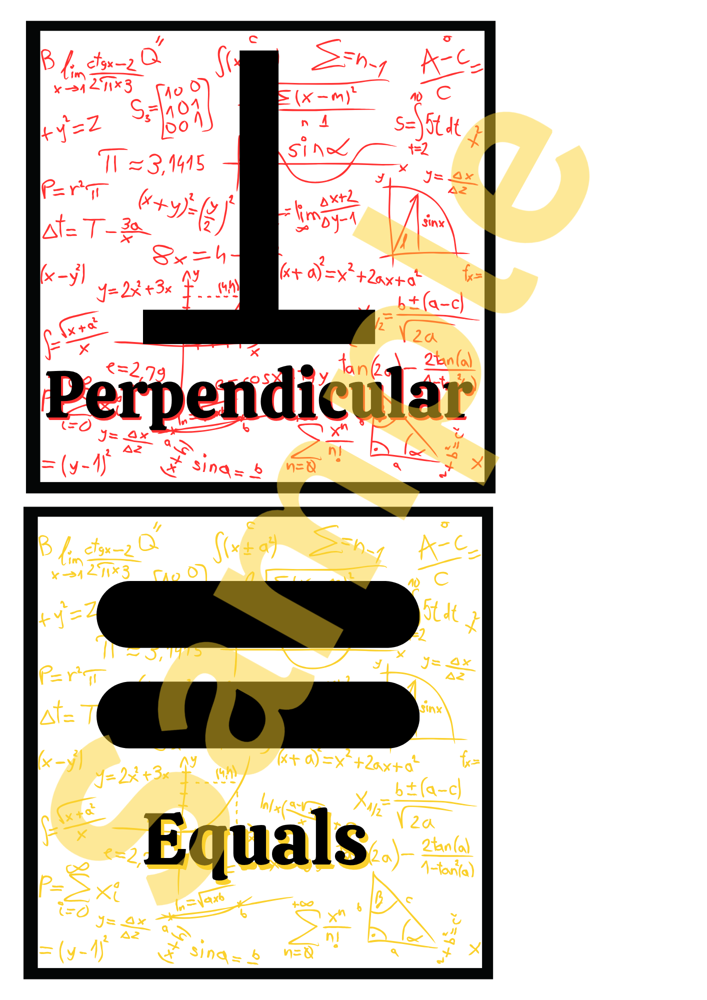 Maths Symbols Mini Poster Set – 20 Square Mathematics Classroom Prints