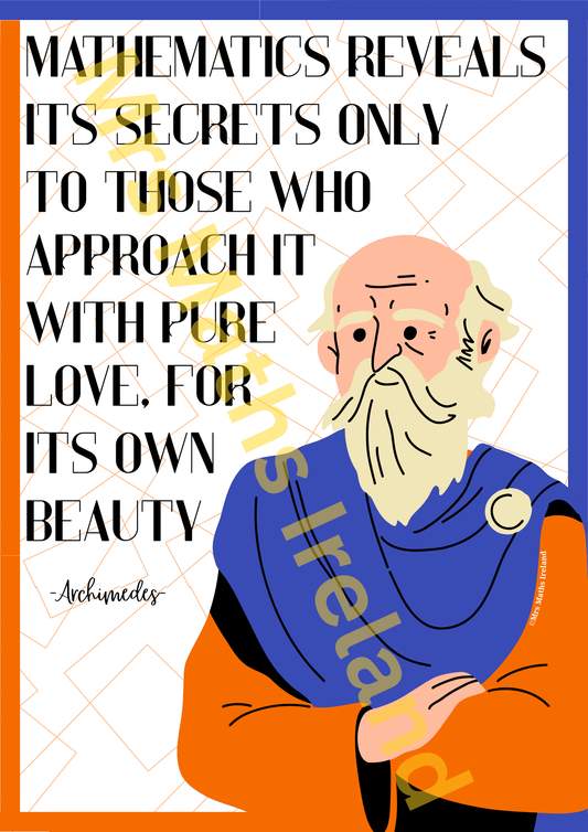 Maths Poster - Archimedes Quote - Classroom Décor - Digital Download