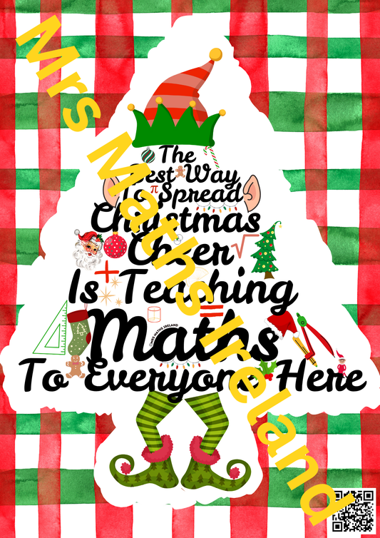 Maths Poster - Christmas Maths Classroom Poster - Christmas Cheer Elf Poster - Physical Product