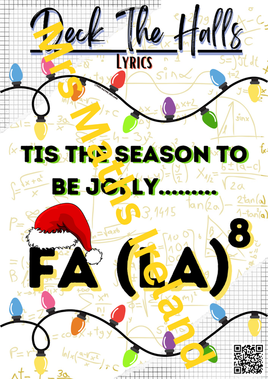Christmas Maths Poster - "Tis the season to be jolly.." - Printed & Posted