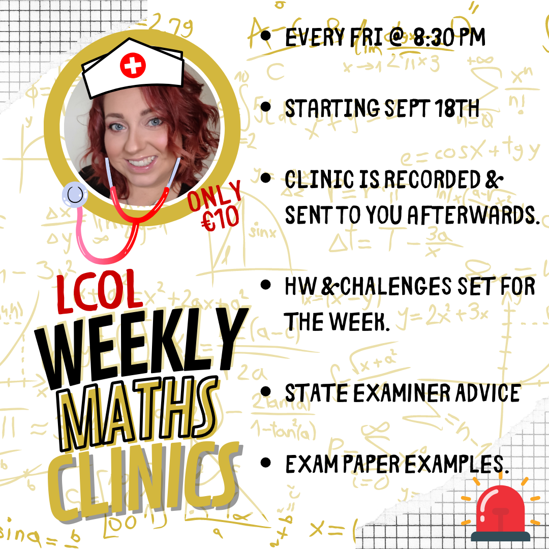 LCOL Weekly Maths Clinic #8 - Changing the subject of a formula - Wed Nov 27th @ 8:30pm