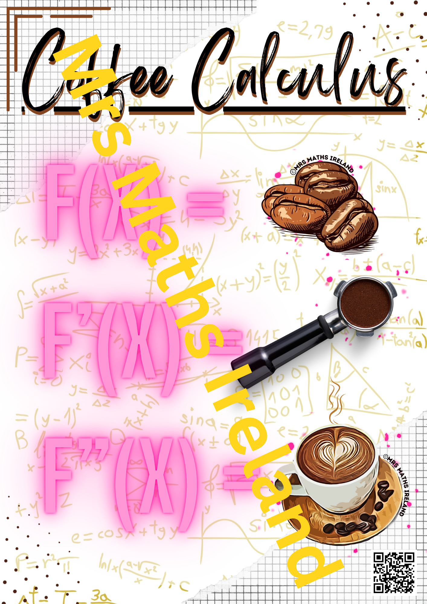 Funny Maths Poster - Coffee Calculus Poster - Printed & Posted