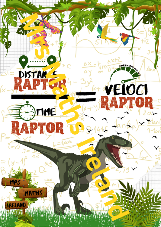 Novelty Maths Poster - "Distance, Speed, Time " Maths Classroom Poster - Physical Product