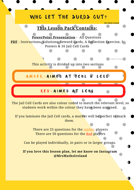 Who Let The Surds Out ?? Lesson Plan-JCHL - LCOL-LCHL - Pi Plan